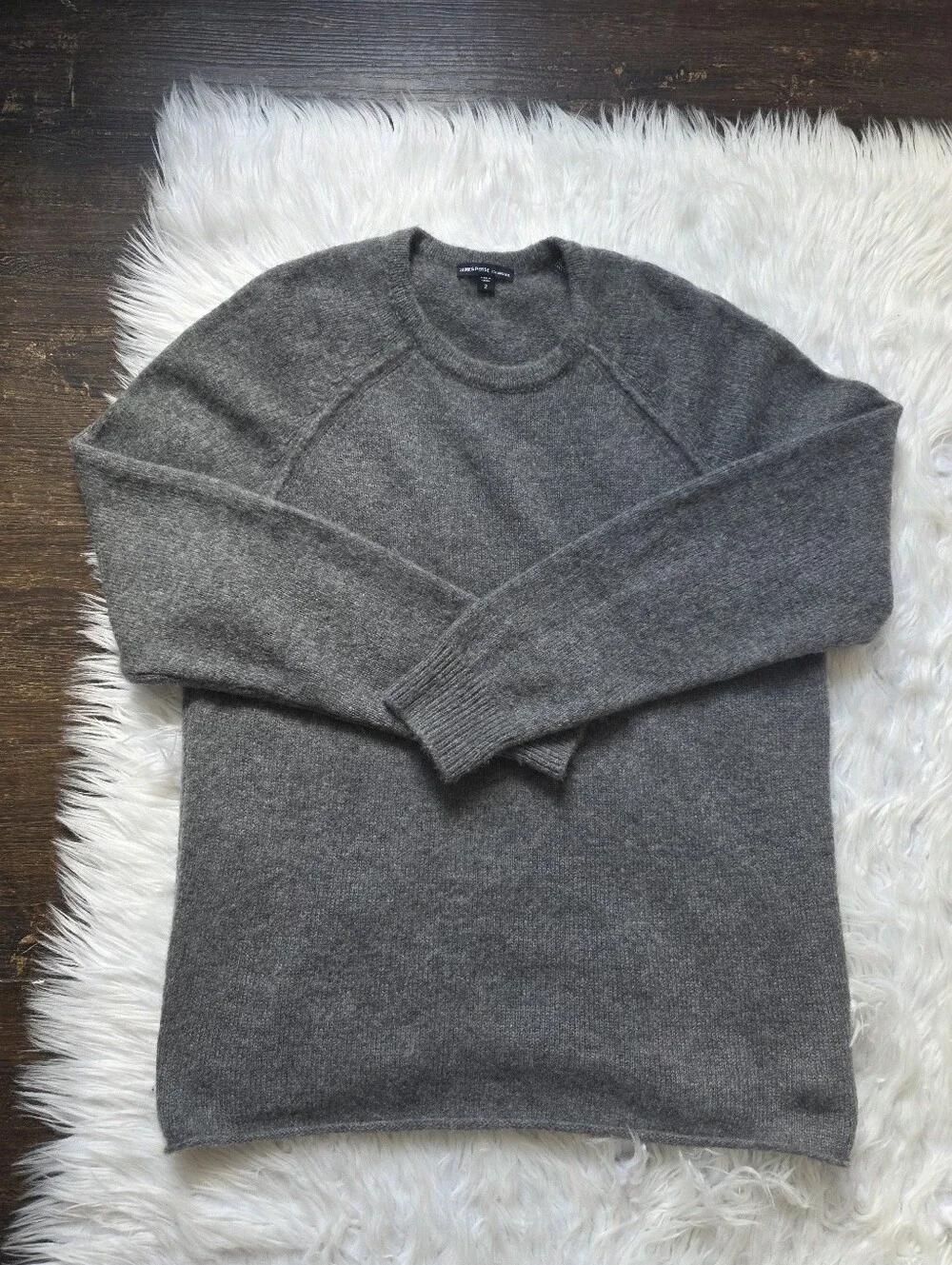James Perse Gray Crewneck Sweater - Soft Heather Charcoal Size 2